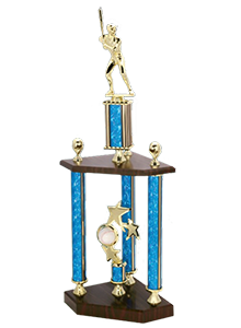 2 tier large baseball trophy