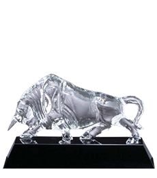 glass wall street bull awards