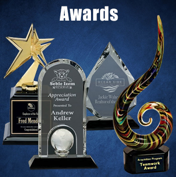 Art glass, crystal, and acrylic awards to thank someone special.