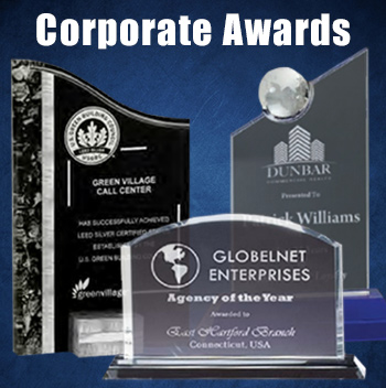 Acrylic and glass corporate awards for employee recognition